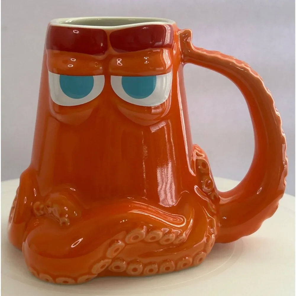 Disney Store Orange Octopus Grumpy Hank Mug Cup 3D Pixar Finding Dory Character - Picture 1 of 6